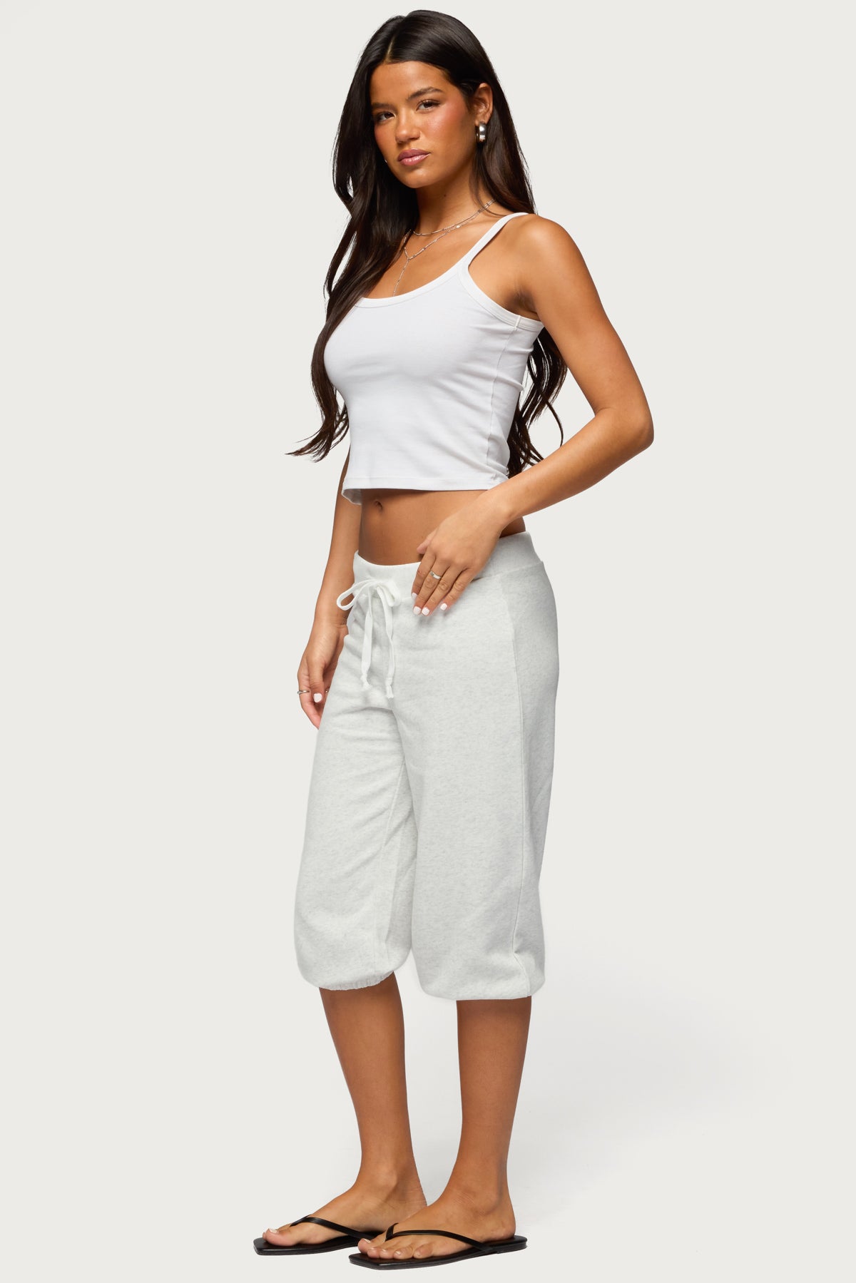 Deana Capri Sweatpants - LIGHT-GRAY-MELANGE