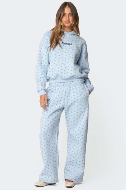 Flower Power Sweatpants - LIGHT BLUE