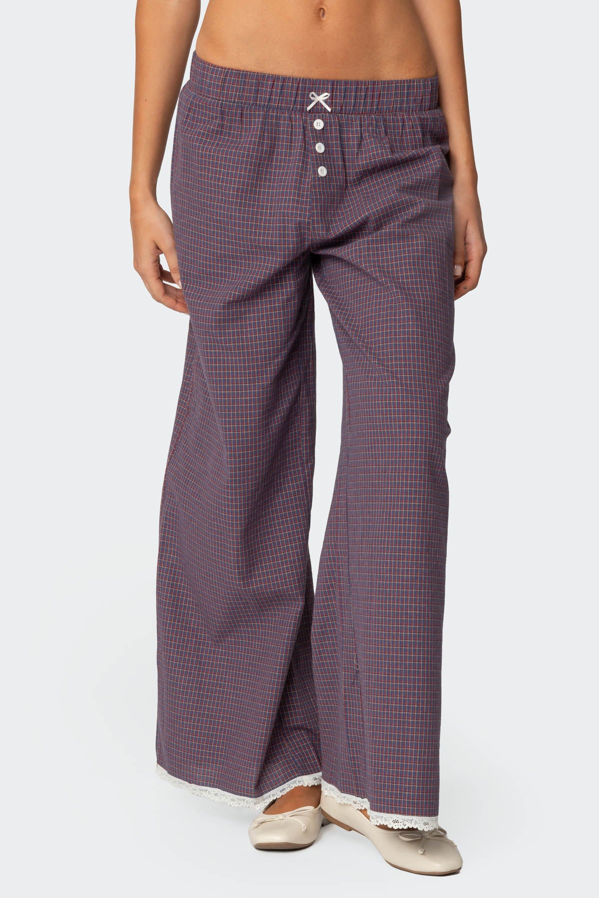 Dakota Plaid Pants - PURPLE