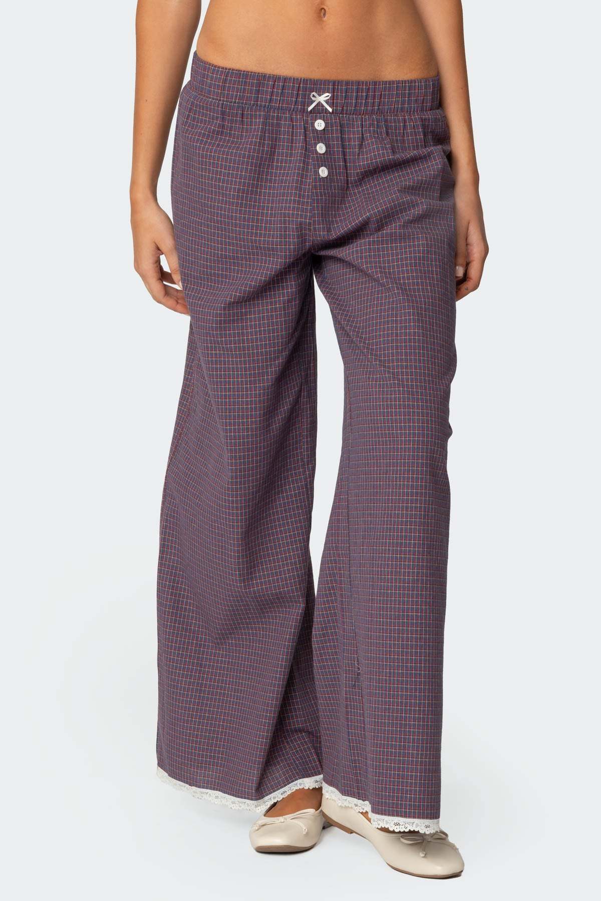Dakota Plaid Pants - PURPLE