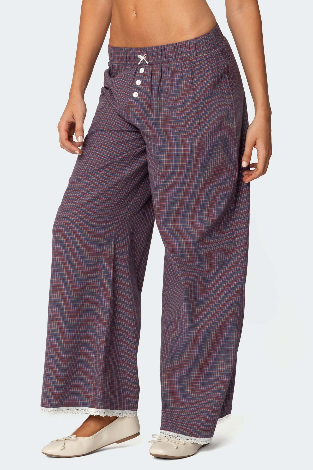 Dakota Plaid Pants - PURPLE