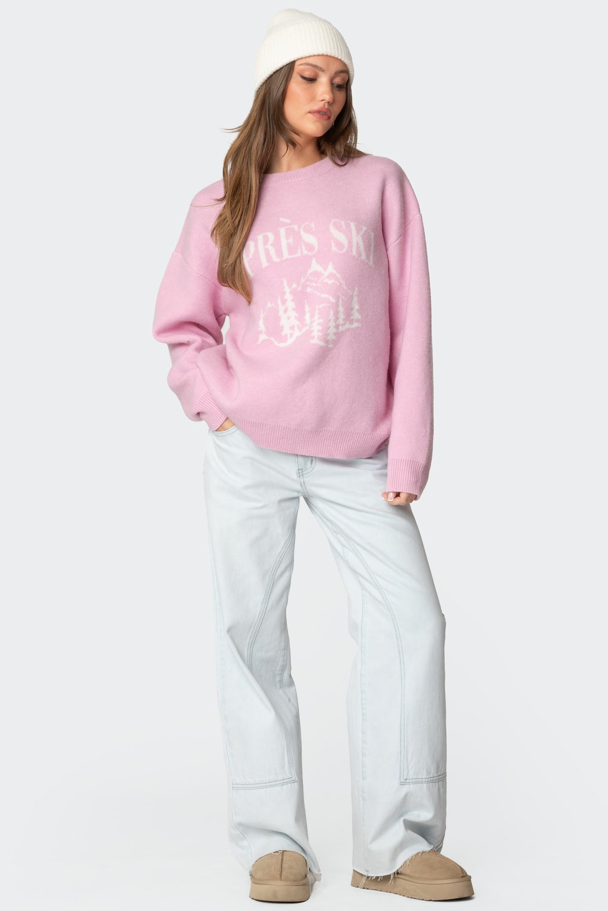Apres Ski Oversized Sweater - PINK