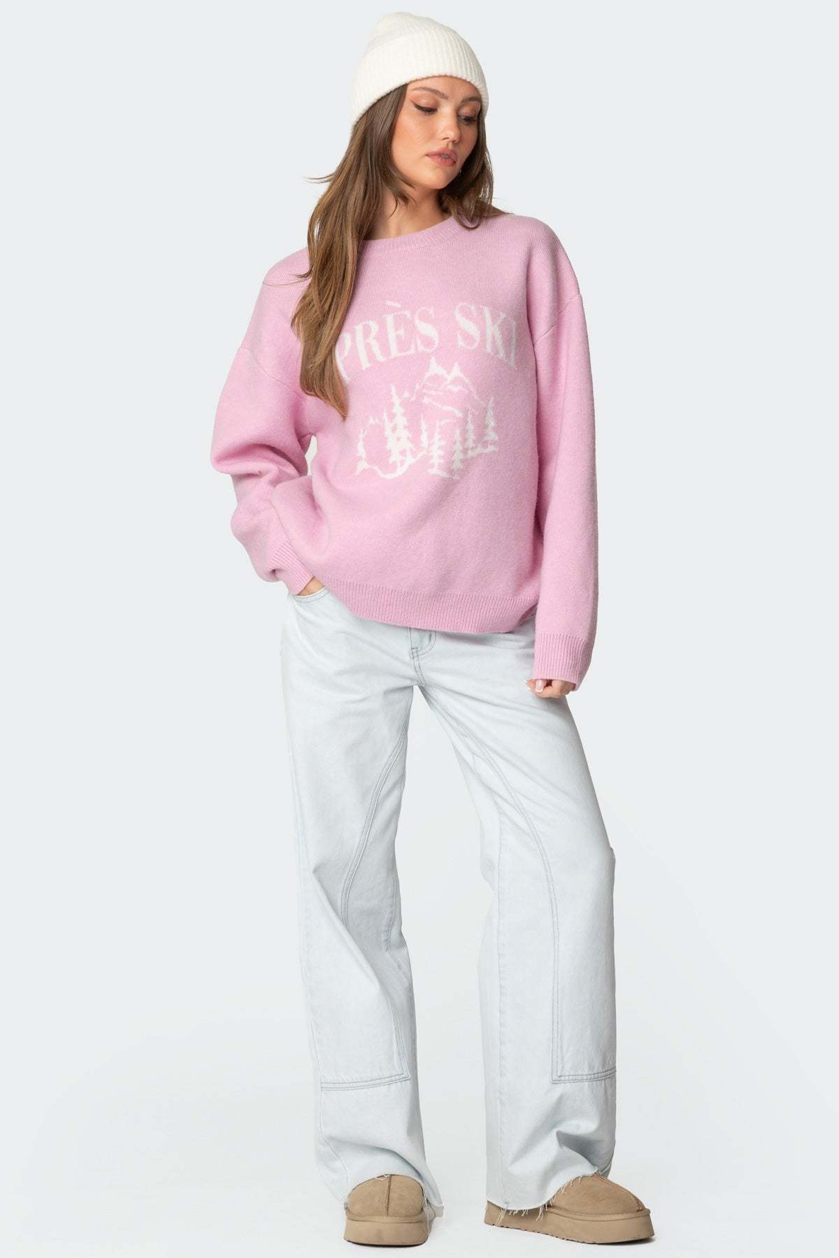 Apres Ski Oversized Sweater - PINK
