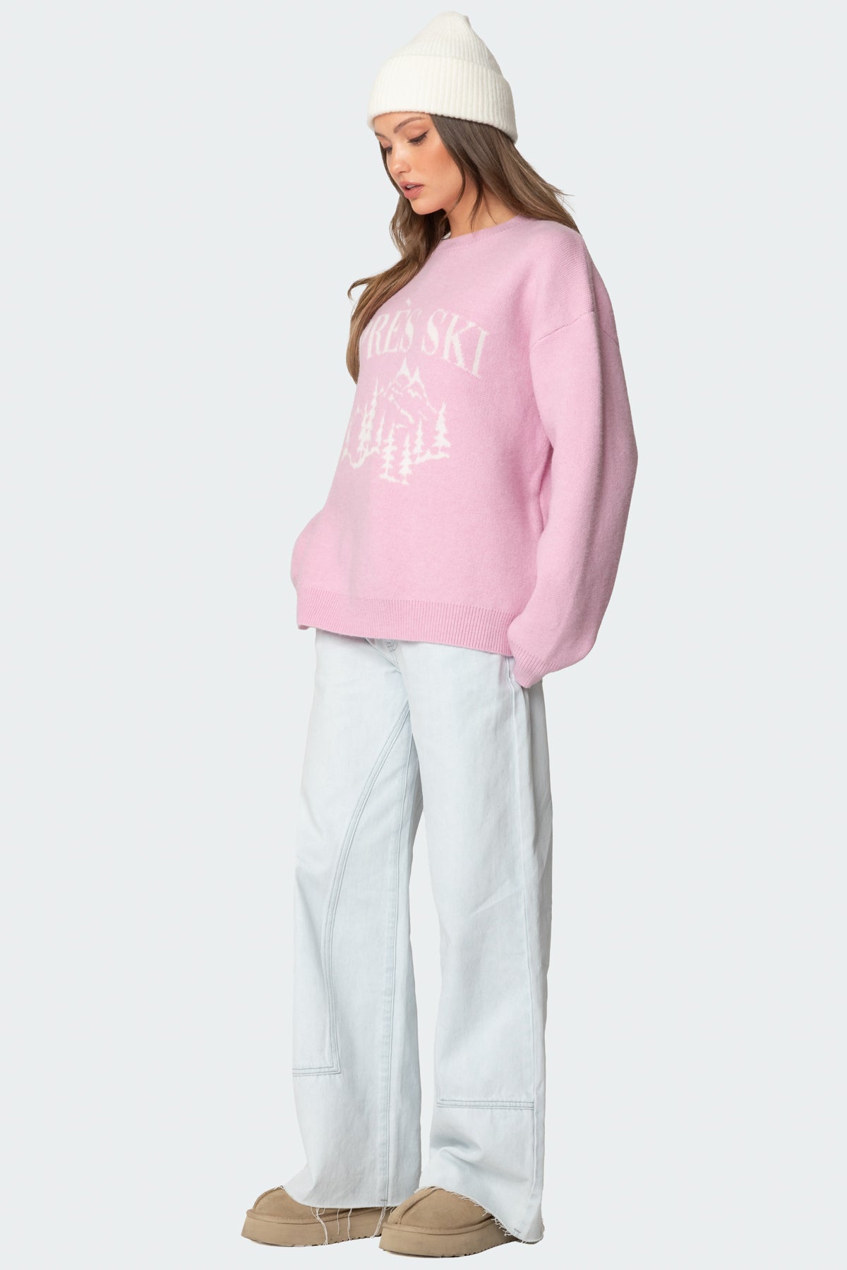 Apres Ski Oversized Sweater - PINK