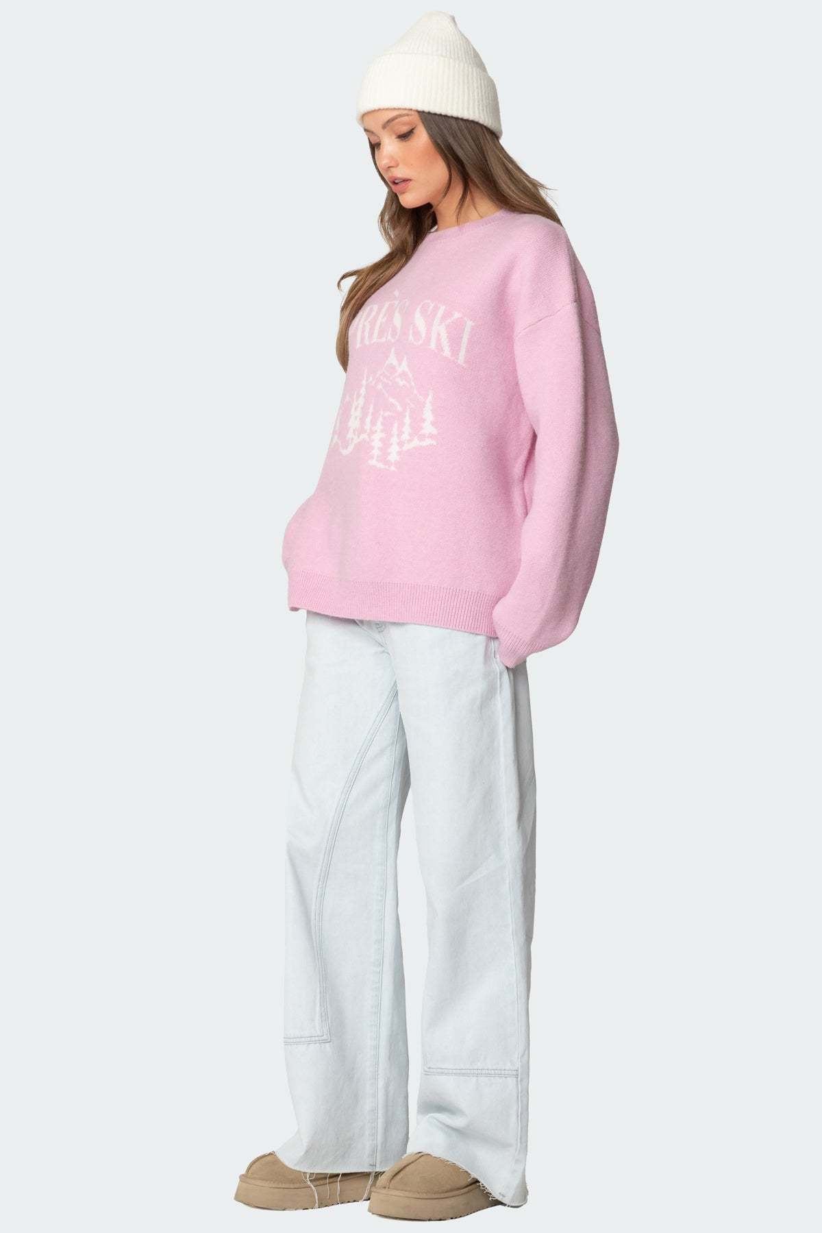 Apres Ski Oversized Sweater - PINK