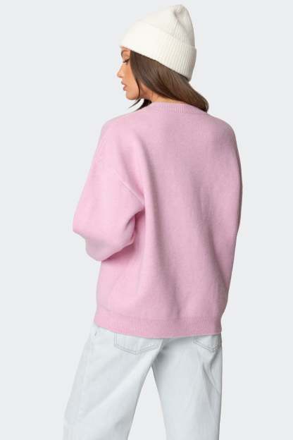 Apres Ski Oversized Sweater - PINK