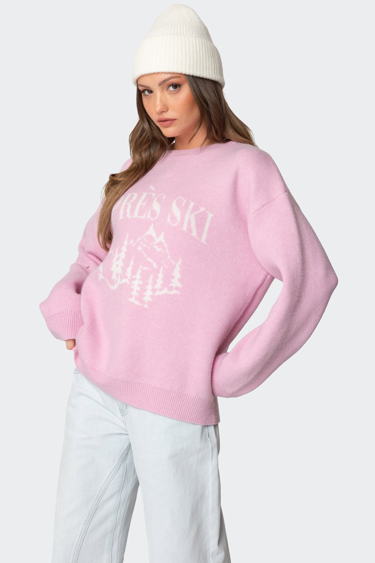 Apres Ski Oversized Sweater - PINK