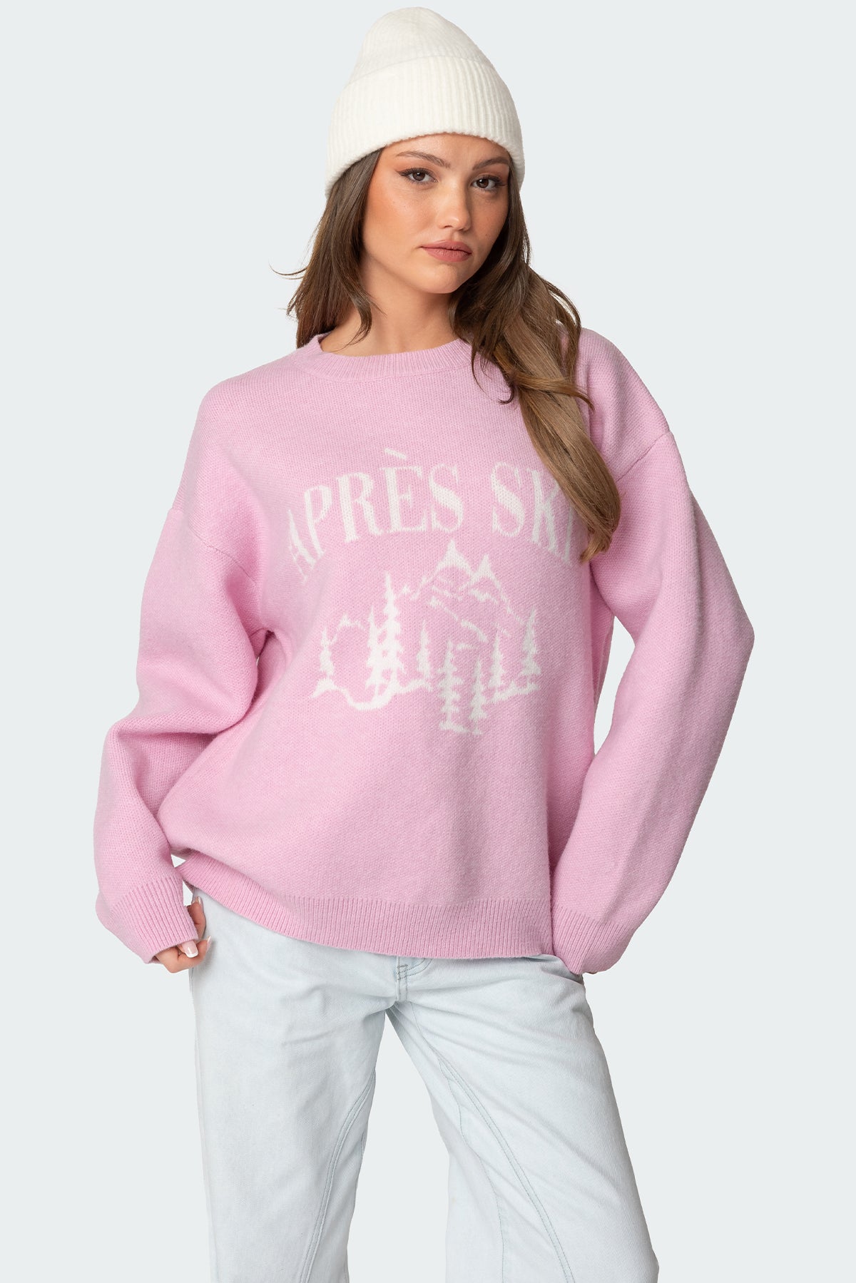Apres Ski Oversized Sweater - PINK