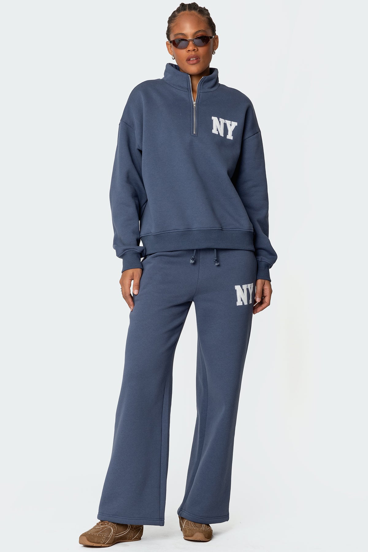 Ny Wide Leg Sweatpants - BLUE