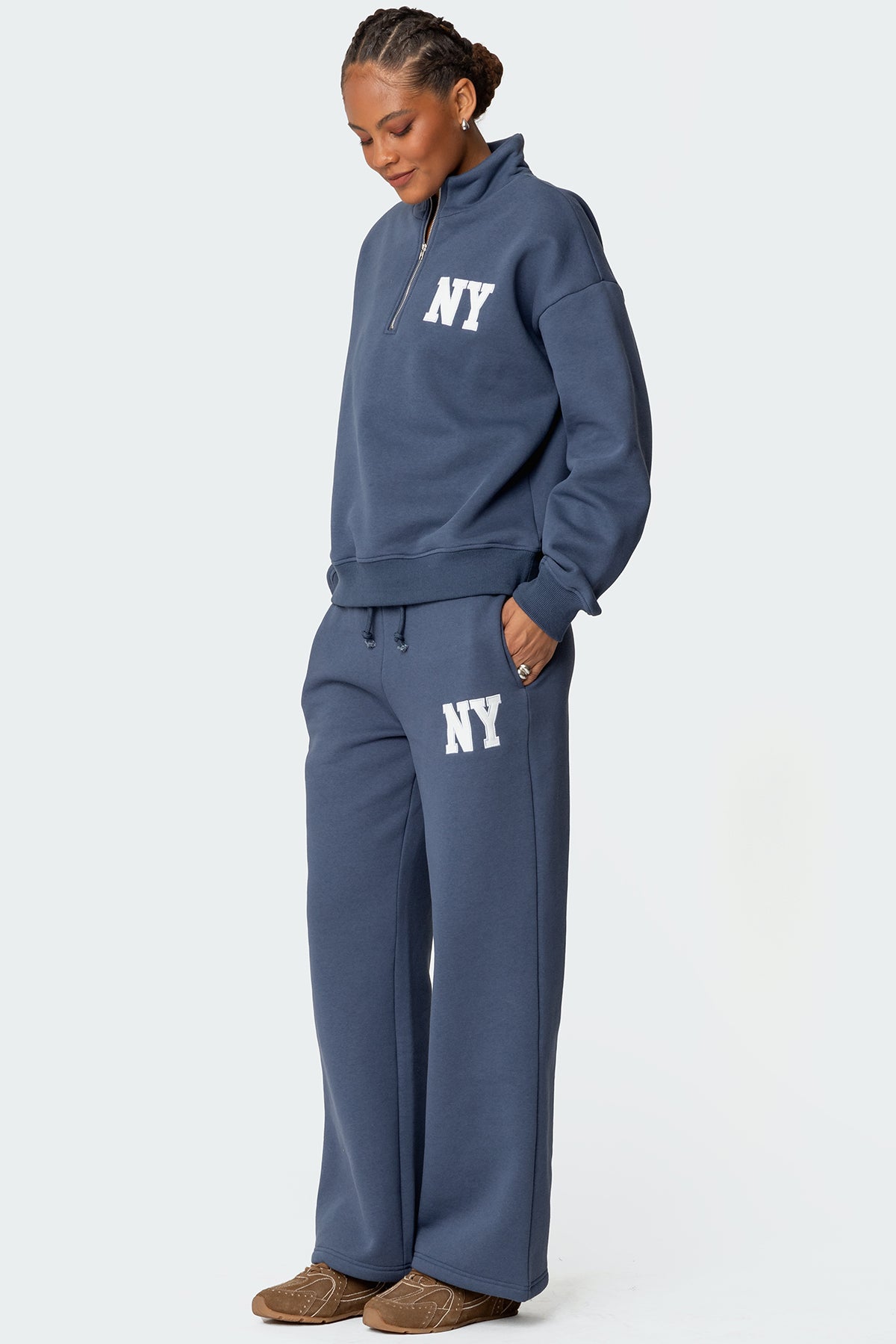 Ny Wide Leg Sweatpants - BLUE