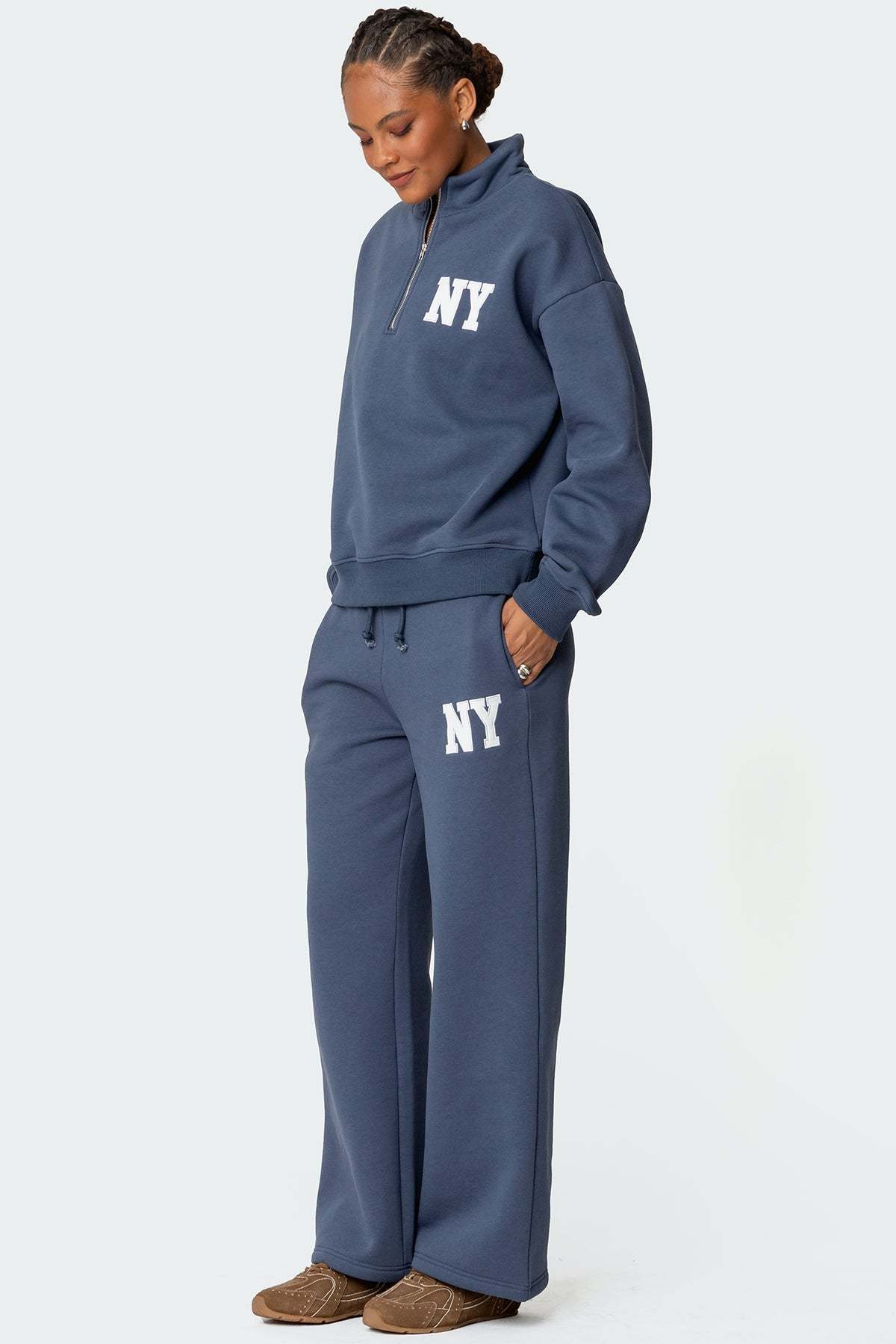 Ny Wide Leg Sweatpants - BLUE