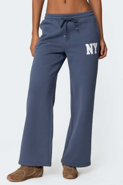 Ny Wide Leg Sweatpants - BLUE