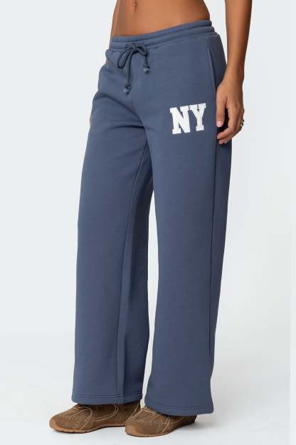 Ny Wide Leg Sweatpants - BLUE