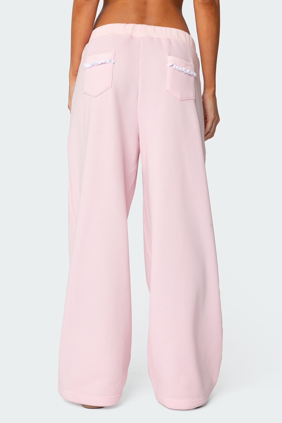 Ashtin Ruffle Trim Sweatpants - LIGHT PINK