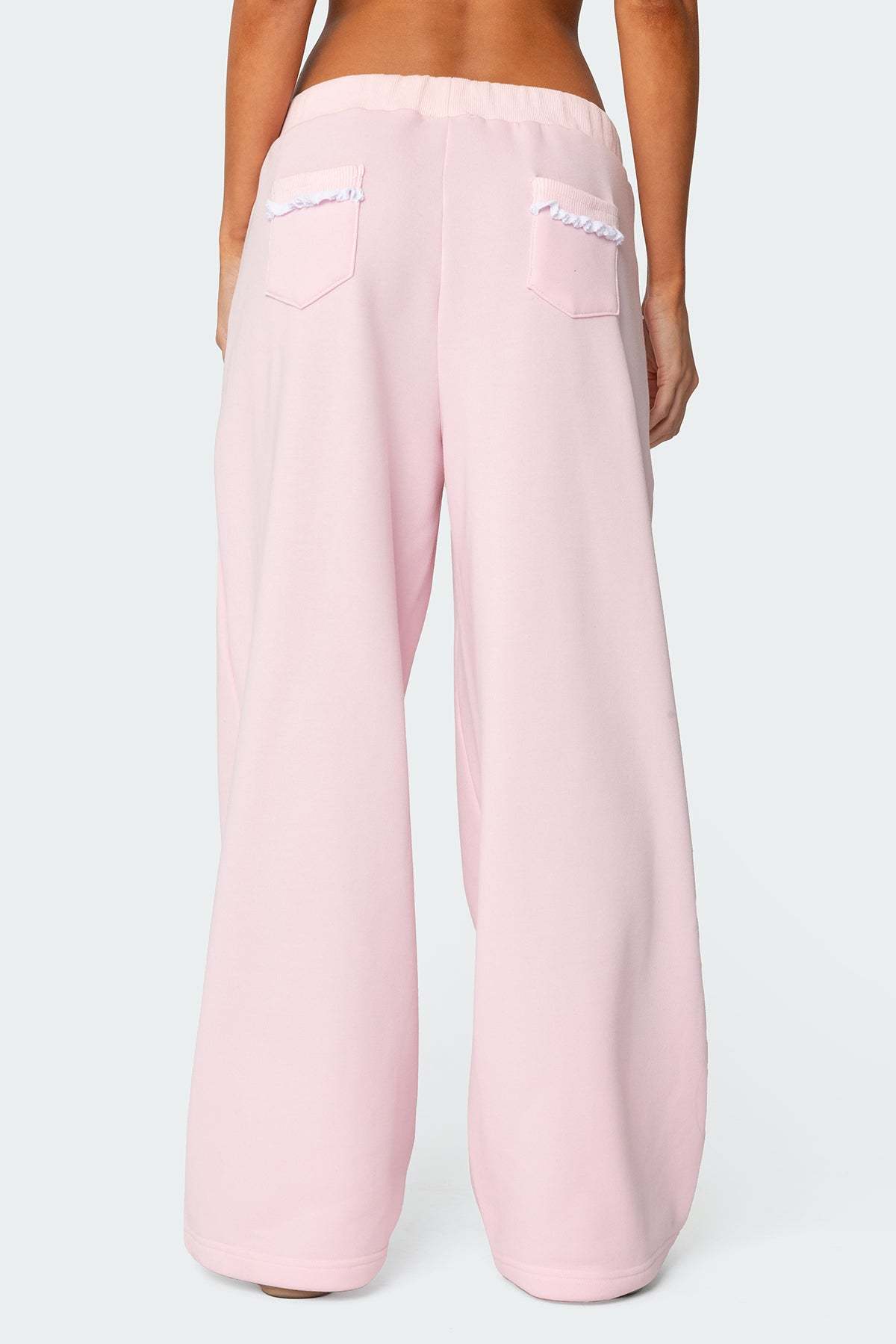 Ashtin Ruffle Trim Sweatpants - LIGHT PINK