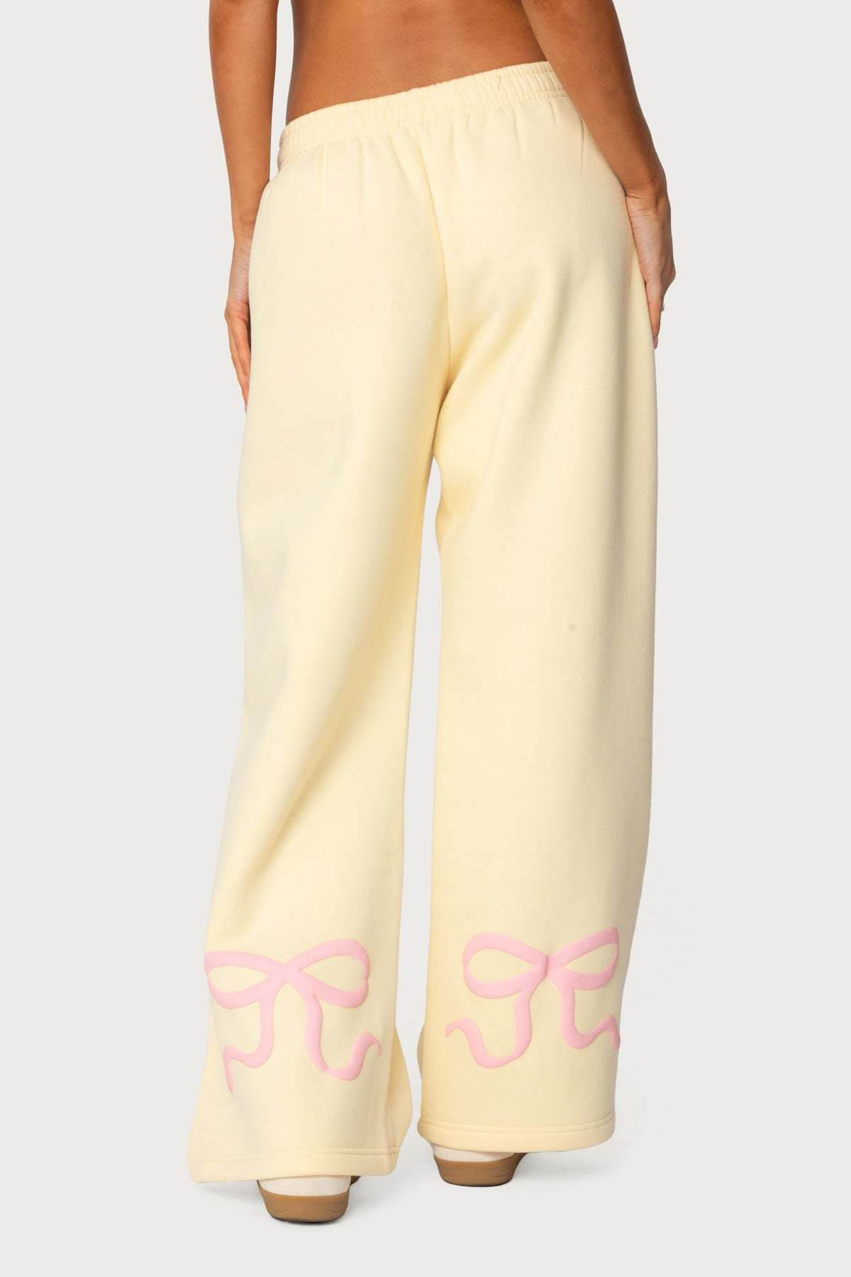 Bonney Bow Detail Sweatpants - YELLOW