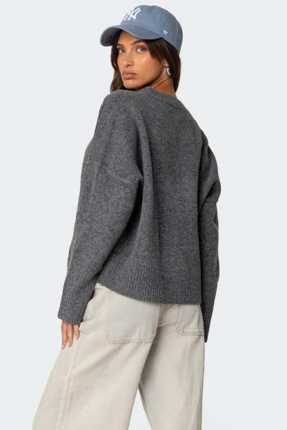 Shirley Oversized Sweater - DARK GRAY