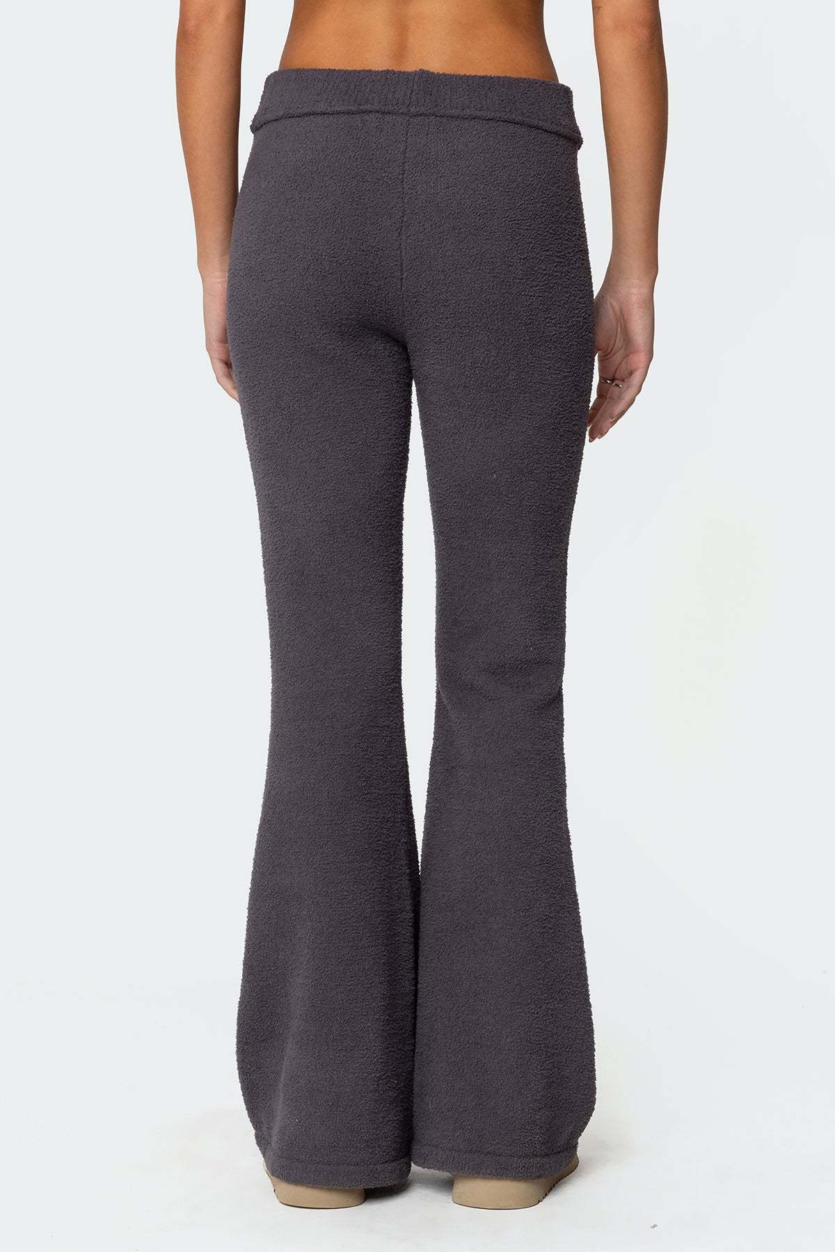 Plush Flared Pants - DARK GRAY