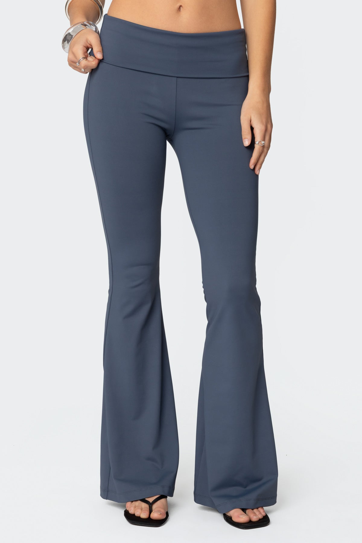 Jayna Fold Over Leggings - BLUE