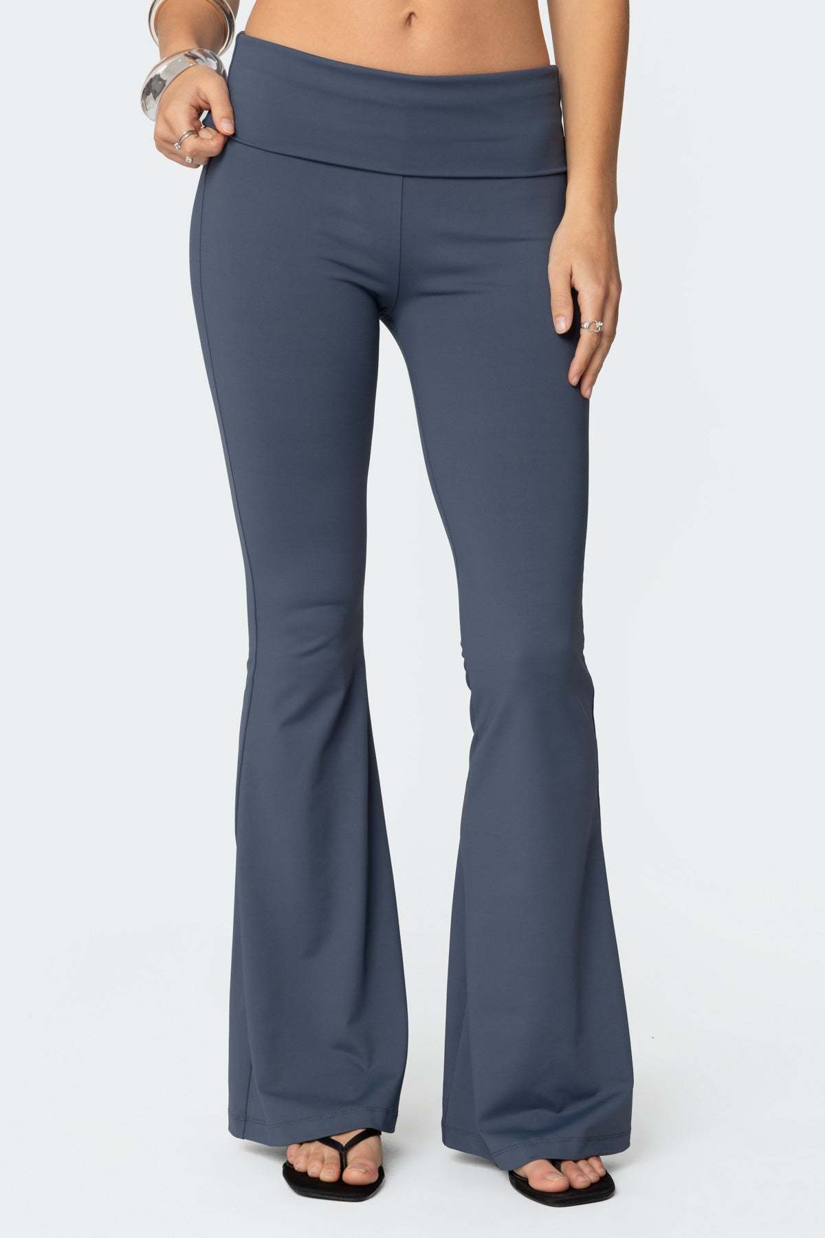 Jayna Fold Over Leggings - BLUE