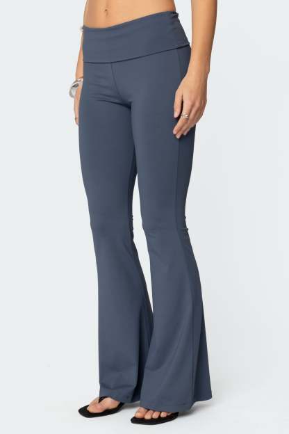 Jayna Fold Over Leggings - BLUE