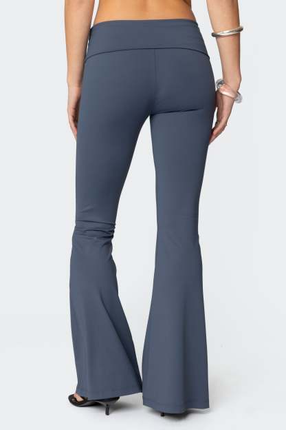 Jayna Fold Over Leggings - BLUE