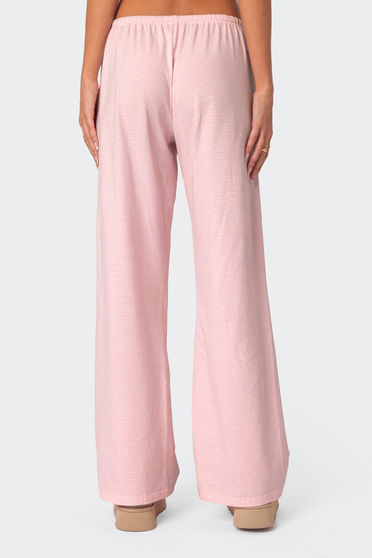 Olivia Striped Loose Fit Pants - LIGHT PINK