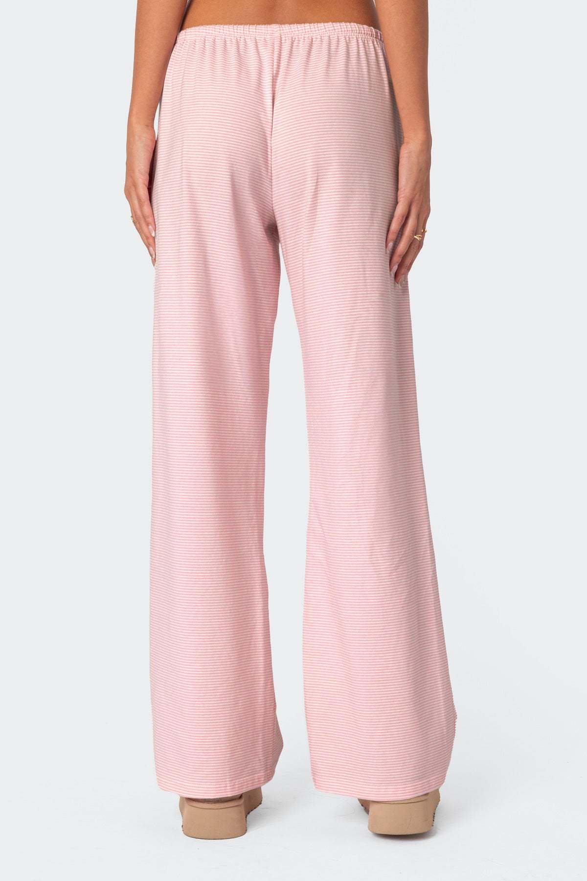 Olivia Striped Loose Fit Pants - LIGHT PINK