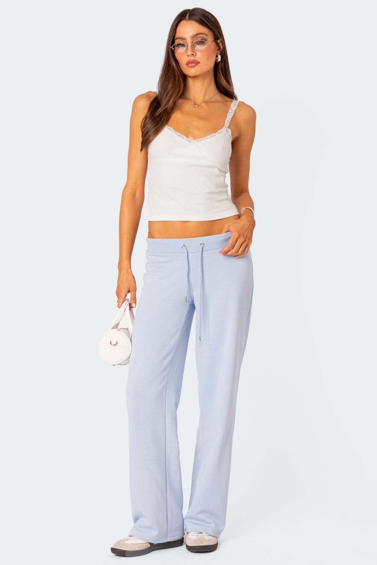 Quinn Straight Leg Sweatpants - LIGHT BLUE