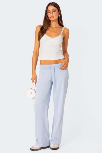 Quinn Straight Leg Sweatpants - LIGHT BLUE