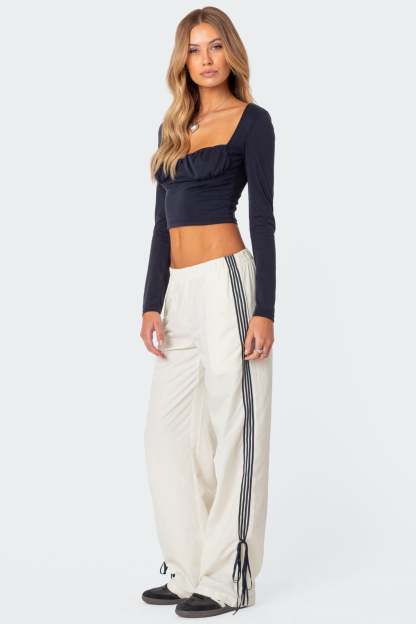 Remy Ribbon Track Pants - OFF WHITE