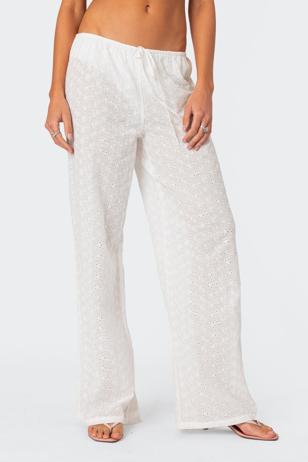 Miracle Cotton Lace Pants - WHITE