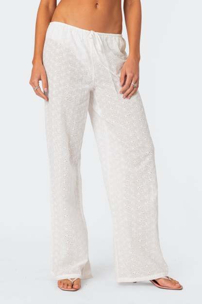 Miracle Cotton Lace Pants - WHITE