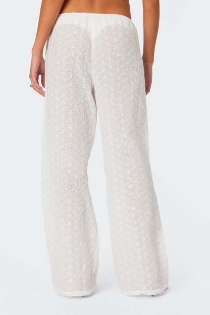 Miracle Cotton Lace Pants - WHITE