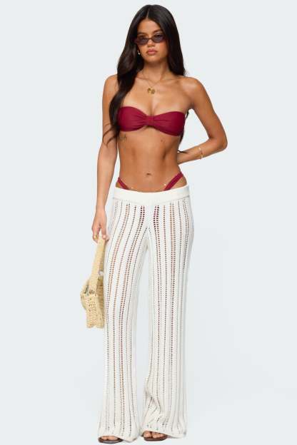 Echo Ladder Knit Pants - CREAM
