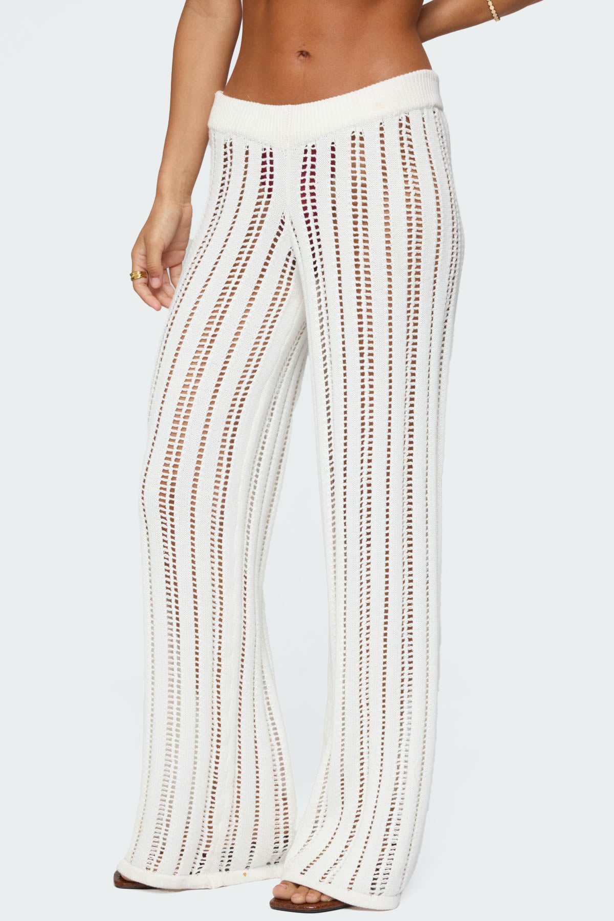 Echo Ladder Knit Pants - CREAM