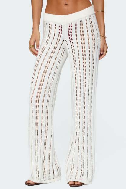 Echo Ladder Knit Pants - CREAM