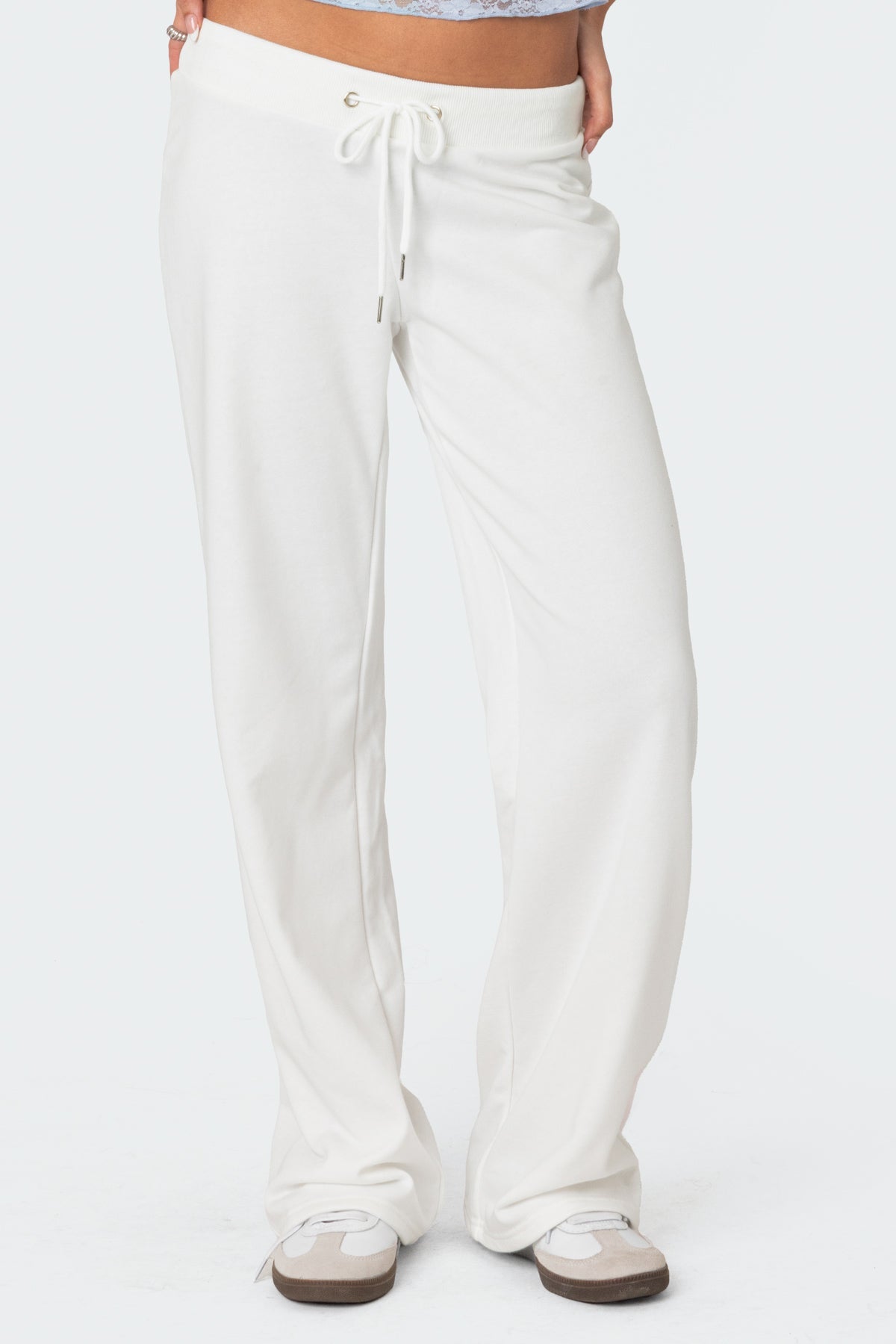 Quinn Straight Leg Sweatpants - WHITE