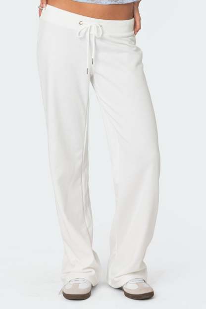 Quinn Straight Leg Sweatpants - WHITE