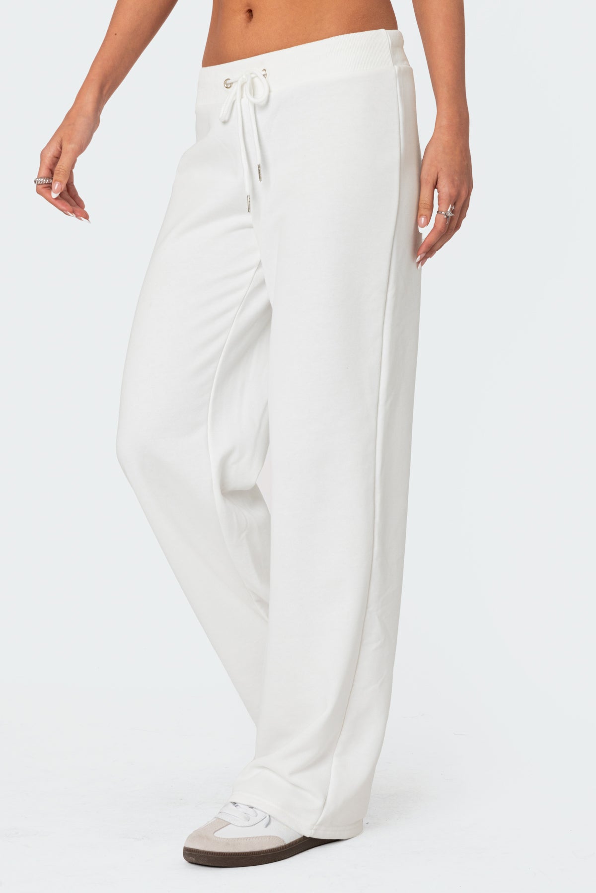 Quinn Straight Leg Sweatpants - WHITE