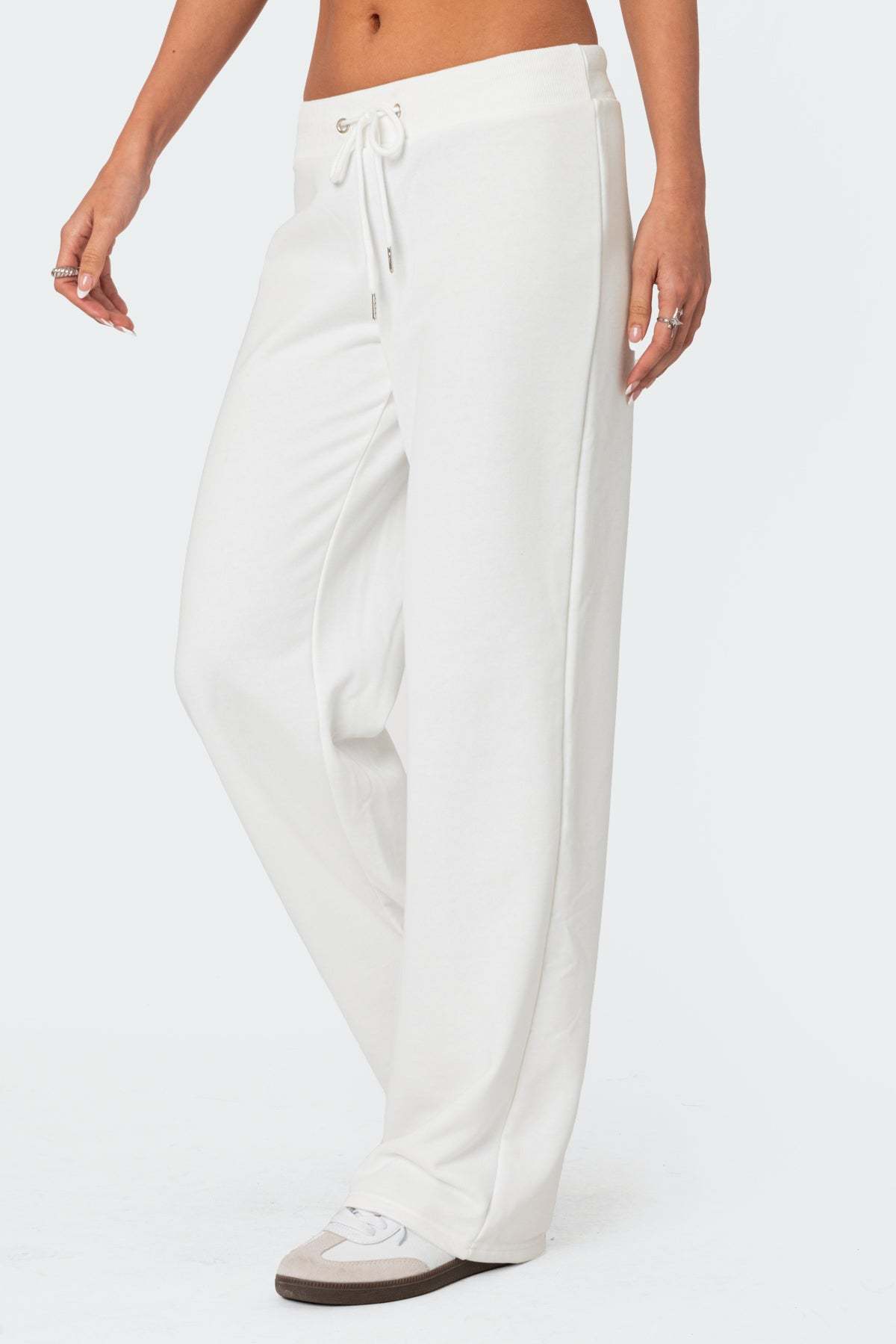 Quinn Straight Leg Sweatpants - WHITE