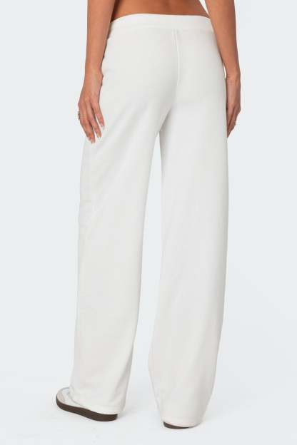 Quinn Straight Leg Sweatpants - WHITE