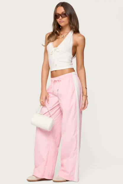 Annabella Nylon Track Pants - LIGHT PINK