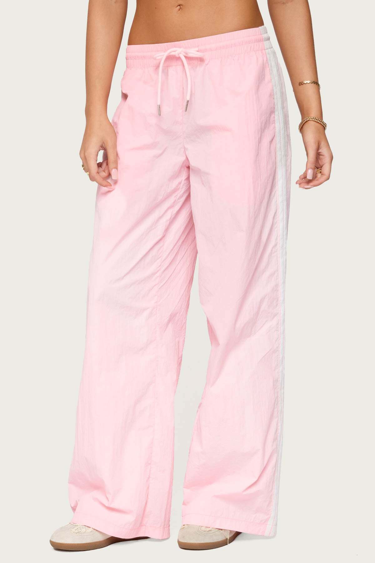 Annabella Nylon Track Pants - LIGHT PINK