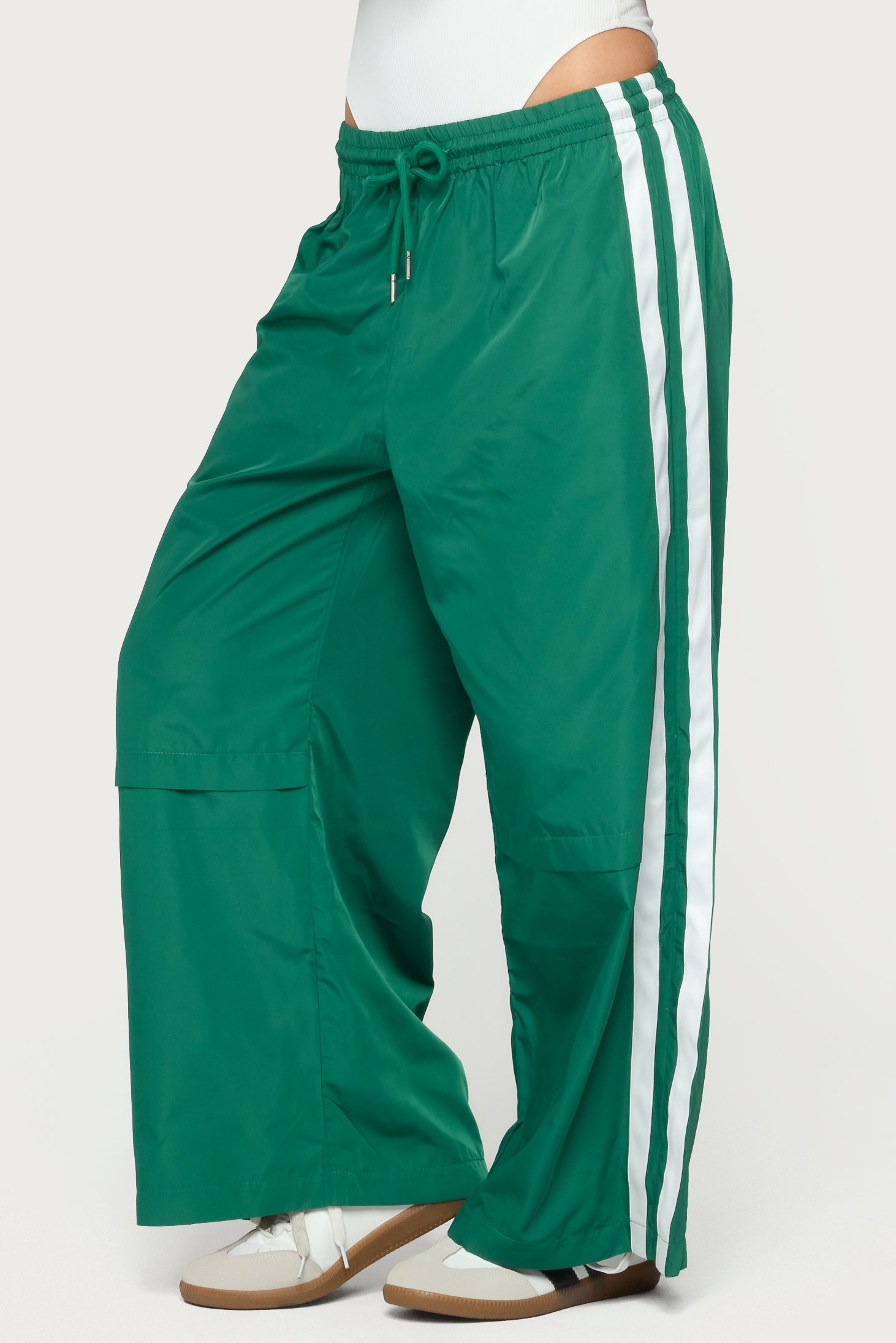 Petite Fauna Nylon Track Pants - GREEN