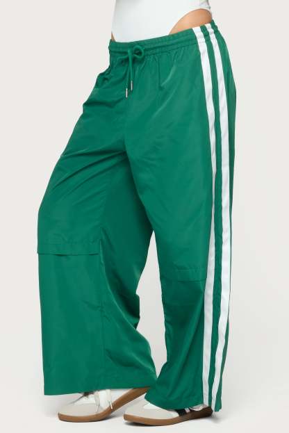 Petite Fauna Nylon Track Pants - GREEN