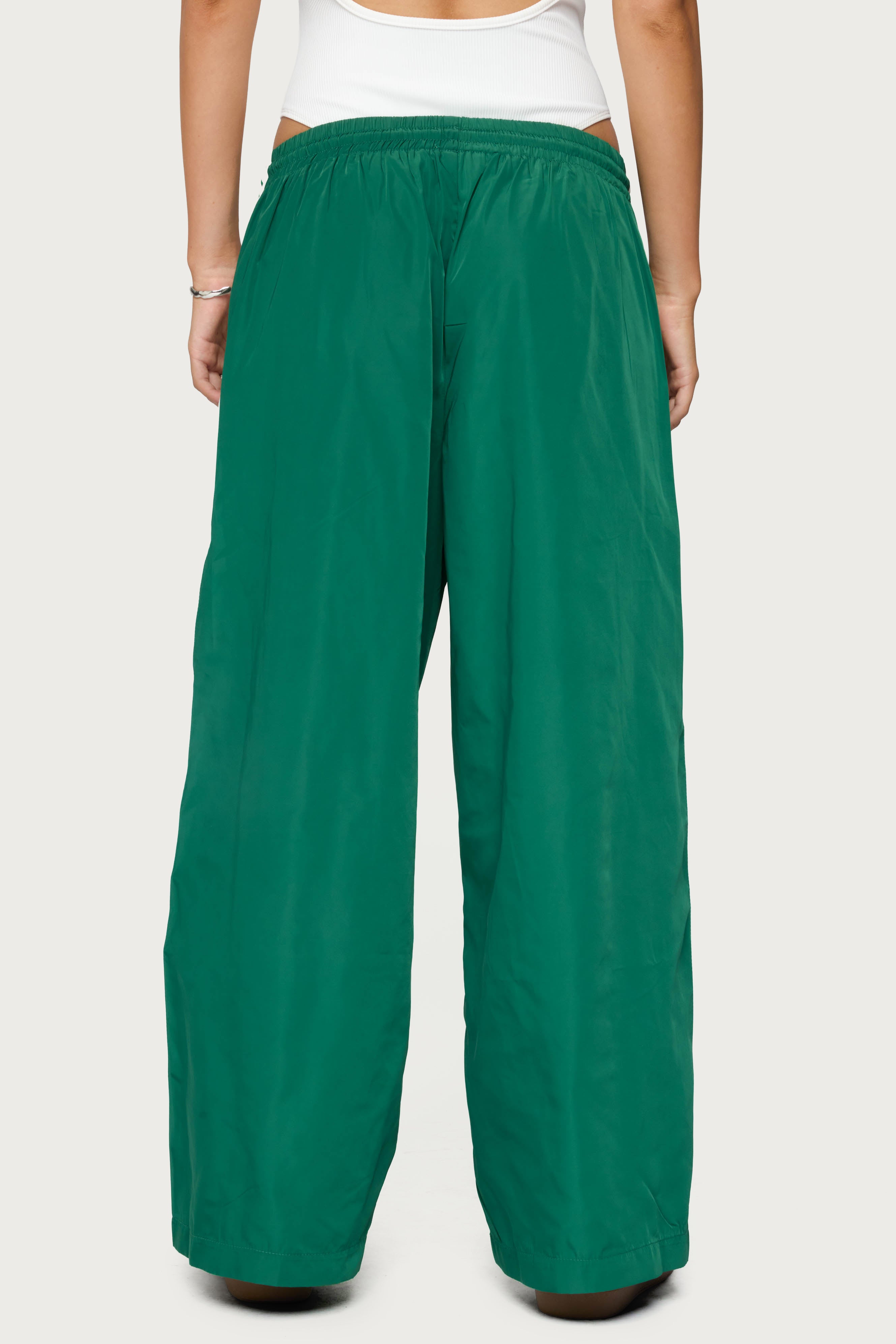Petite Fauna Nylon Track Pants - GREEN