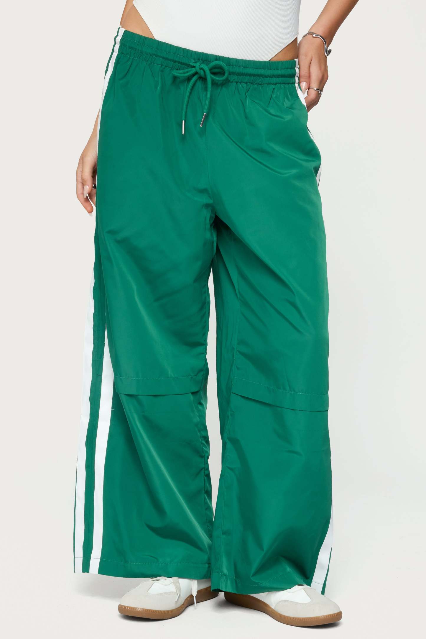 Petite Fauna Nylon Track Pants - GREEN