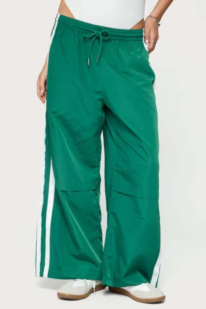 Petite Fauna Nylon Track Pants - GREEN