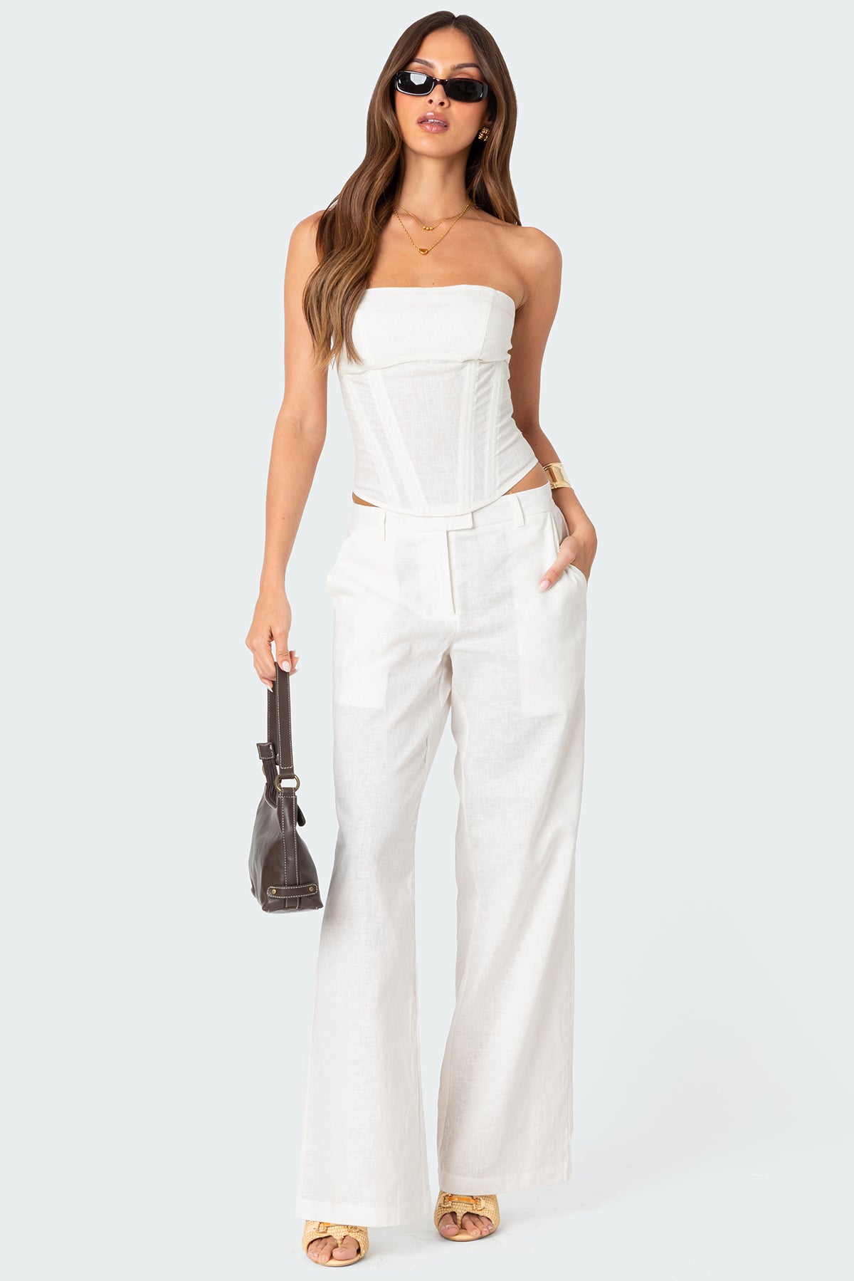 Arya Linen Look Pants - CREAM